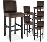 tectake Bar Stool Dover Brown Set Of 6 TECTAKE Brown