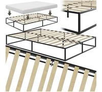 tectake Kyoto Double Steel Bed Frame - Black - Wilko