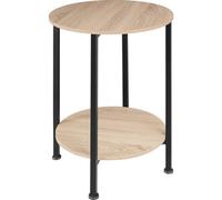 Tectake Bedside Table Ballina -Industrial Style, Round With 2 Shelves, 45 X 64 Cm - Industrial Wood Light, Oak Sonoma