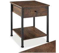Tectake Bedside Table Bradford - Industrial Wood Dark, Rustic