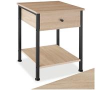 Tectake Bedside Table Bradford - Industrial Wood Light, Oak Sonoma
