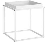 Tectake Bedside Table Cambridge - With Tray-Shaped Shelf, 40 X 40 X 44 Cm - White