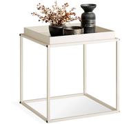 Tectake Bedside Table Cambridge - With Tray-Shaped Shelf, 40 X 40 X 44 Cm - Cream