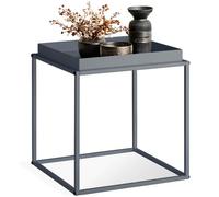 Tectake Bedside Table Cambridge - With Tray-Shaped Shelf, 40 X 40 X 44 Cm - Dark Grey