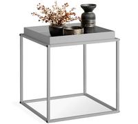 Tectake Bedside Table Cambridge - With Tray-Shaped Shelf, 40 X 40 X 44 Cm - Grey