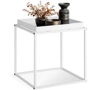 Tectake Bedside Table Cambridge - With Tray-Shaped Shelf, 40 X 40 X 44 Cm - White