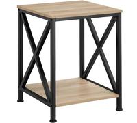 Tectake Bedside Table Carlton - Industrial Style, With 2 Shelves, 40.5 X 40.5 X 52.5 Cm - Industrial Wood Light, Oak Sonoma