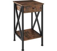 tectake Bedside Table Dayton in Dark Brown TECTAKE Dark Brown
