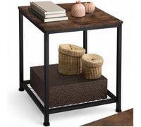 Tectake Bedside Table Derby - Industrial Style, With Grid Shelf, 45.5 X 45.5 X 55.5 Cm - Industrial Wood Dark, Rustic