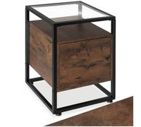 Tectake Bedside Table Dudley - Industrial Wood Dark, Rustic