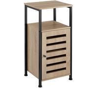 Tectake Bedside Table Durham - Industrial Wood Light, Oak Sonoma Door Hinge On The Right