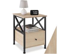 Tectake Bedside Table Falkirk - Industrial Wood Light, Oak Sonoma