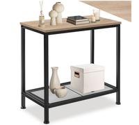 Tectake Bedside Table Filton - Industrial Style, With Shelf, Grid Shelf, 60 X 30.5 X 60.5 Cm - Industrial Wood Light, Oak Sonoma
