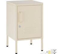 tectake Bedside Table in Cream TECTAKE Cream