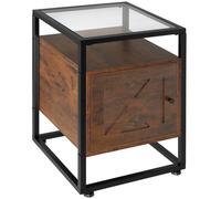 Tectake Bedside Table Kidderminster 40X43X60.5Cm With Shelf & Cupboard - Brown