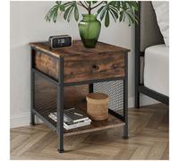 Tectake Bedside Table Killarney - Industrial Wood Dark, Rustic