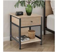 Tectake Bedside Table Killarney - Industrial Wood Light, Oak Sonoma