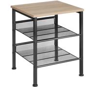 Tectake Bedside Table Lincoln - Industrial Style, With Shelf, 2 Grid Shelves, 40.5 X 40 X 50.5 Cm - Industrial Wood Light, Oak Sonoma
