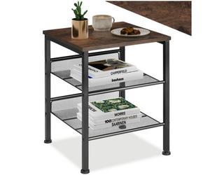 Tectake Bedside Table Lincoln - Industrial Style, With Shelf, 2 Grid Shelves, 40.5 X 40 X 50.5 Cm - Industrial Wood Dark, Rustic
