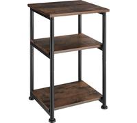 Tectake Bedside Table Memphis - Industrial Style, With 3 Shelves, 34 X 30 X 59 Cm - Industrial Wood Dark, Rustic