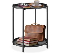 tectake Bedside Table Oxford in Black TECTAKE Black
