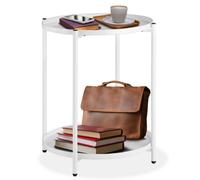Tectake Bedside Table Oxford - Round With Removable Shelves, 45.5 X 45.5 X 53 Cm - White