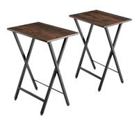 tectake Bedside Table Phoenix Set Of 2 - Industrial Style, Foldable in Dark Brown TECTAKE Dark Brown