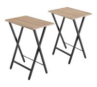 tectake Bedside Table Phoenix Set Of 2 - Industrial Style, Foldable in Light Oak TECTAKE Light Oak