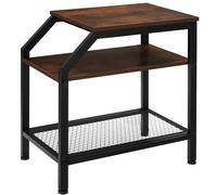 tectake Bedside Table Plymouth in Dark Brown TECTAKE Dark Brown