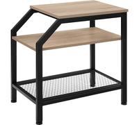 Side table out of wood and metal coffee table bedside 3 levels industrial black