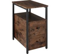 tectake Bedside Table Tullamore - 2 Shelves & 2 Drawers in Brown TECTAKE Brown