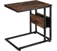 Tectake Bedside Table Wigan - Industrial Style, With Side Compartment, 55 X 36.5 X 60 Cm - Industrial Wood Dark, Rustic