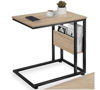 Tectake Bedside Table Wigan - Industrial Style, With Side Compartment, 55 X 36.5 X 60 Cm - Industrial Wood Light, Oak Sonoma