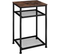 tectake Bedside Table York in Dark Brown TECTAKE Dark Brown