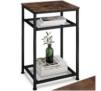 Tectake Bedside Table York - Industrial Style, With 2 Grid Shelves, 45.5 X 36 X 75.5 Cm - Industrial Wood Dark, Rustic