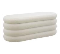 tectake Bench Altu - With Velvet Or Bou over, Padded, Hallway Storage in Beige TECTAKE Beige