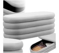 Tectake Bench Altu - With Velvet Or Bouclé Cover, Padded, Hallway Storage - Velvet Look Grey