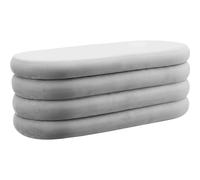 tectake Bench Altu - With Velvet Or Bou over, Padded, Hallway Storage in Grey TECTAKE Grey