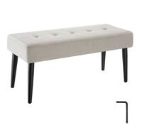 tectake Bench Glora Upholstered With Quilted Pattern, Weight Capacity 220 Kg in Taupe TECTAKE Taupe