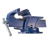 Tectake Bench Vice - Cast Iron, With Anvil, Rotatable, 2 Locking Screws 165 mm - Blue