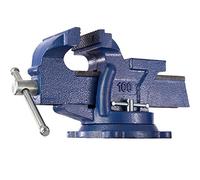 tectake® Bench Vice with a Solid Cast Iron Body, Table Vice with 360° Swivel Base, Interchangeable Clamping Jaws & Included Anvil, Mountable Work Bench Vice for Workshop & Garage - 125 mm Span