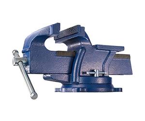 tectake® Bench Vice with a Solid Cast Iron Body, Table Vice with 360° Swivel Base, Interchangeable Clamping Jaws & Included Anvil, Mountable Work Bench Vice for Workshop & Garage - 165 mm Span