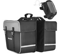 Tectake Set Bicycle Bag Georg And Frame Bag, Water-Repellent 20 X 9.5 X 10 Cm - Black