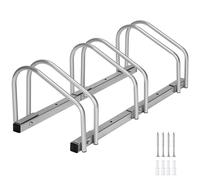 tectake Bicycle Rack Parkley 3 Bikes - Silver TECTAKE Silver 3