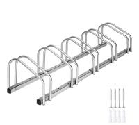 tectake Bicycle Rack Parkley 5 Bikes - Silver TECTAKE Silver 5