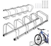tectake® Bike Rack Made of Robust, Coated Steel, Space-Saving & Stable Construction, Floor or Wall Mounting, Universal Bike Stand for Standard Tyres, Parking Bicycle Stand for Indoor & Outdoor Storage