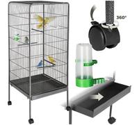 Tectake Bird Cage - Bird Aviary, 146 Cm Tall - Anthracite