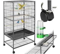 Large Bird Aviary Cage Wheels Parrot Pet Supplies Canary Budgie 131x78x52cm New