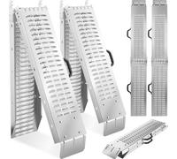 Tectake Björn Folding Ramps 2-Piece Set, 400 Kg Capacity 186 Cm - Silver