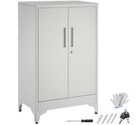 tectake Blake Filing Cabinet, Magnetic Closure, Adjustable Shelves in Grey | Size: 1 Pack TECTAKE Grey 1 Pack